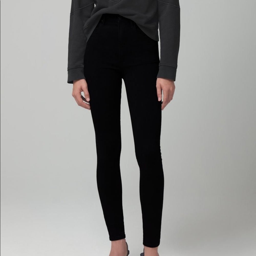 NWT CHRISSY HIGH RISE SKINNY IN PLUSH BLACK SZ 28